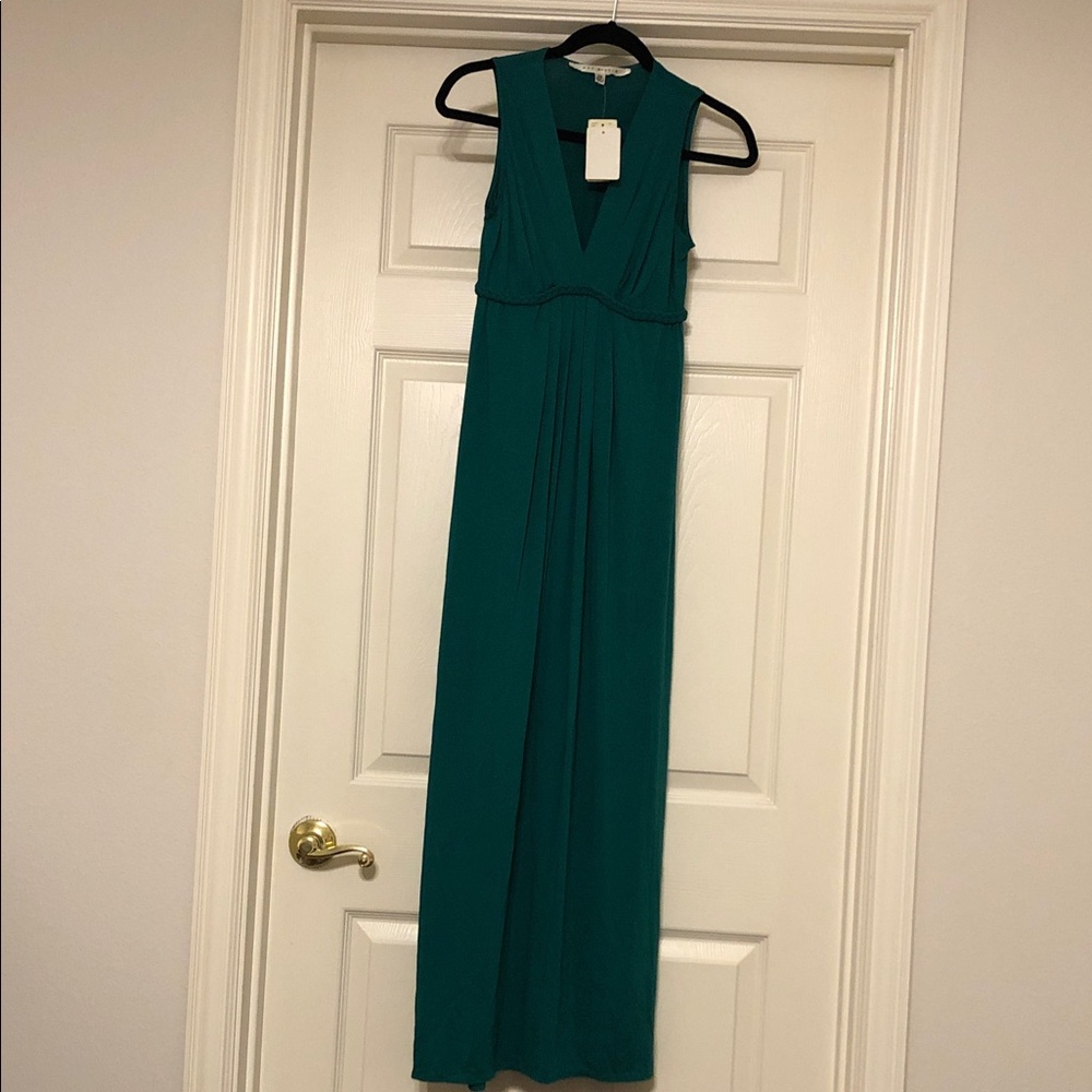 Max Studio Teal Sleeveless V-Neck Maxi Dress Size XS